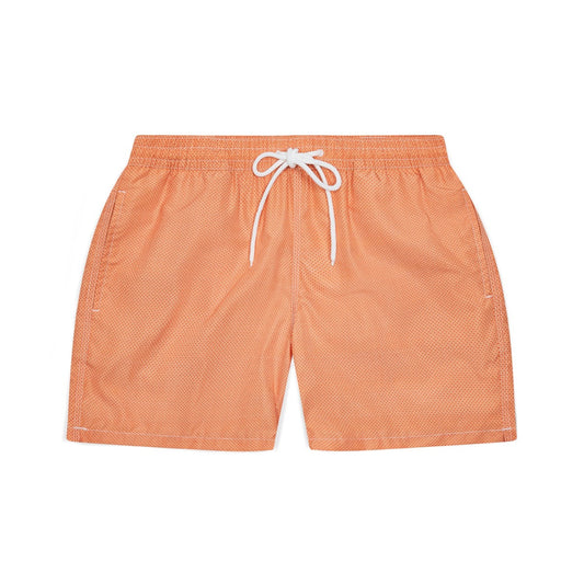 Swim Shorts in Orange Honeycomb Print