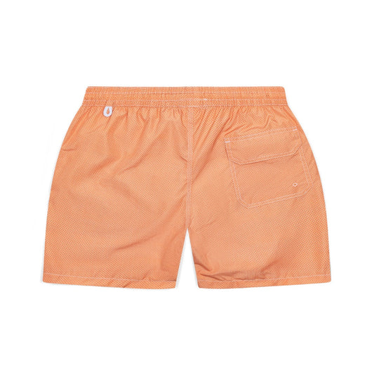 Swim Shorts in Orange Honeycomb Print