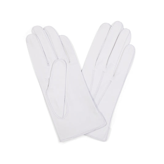 Leather Unlined Dress Gloves in White