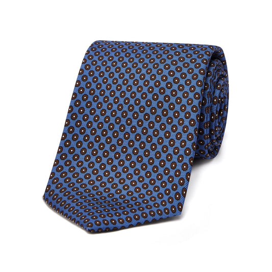 Double Spot Silk Tie in Blue
