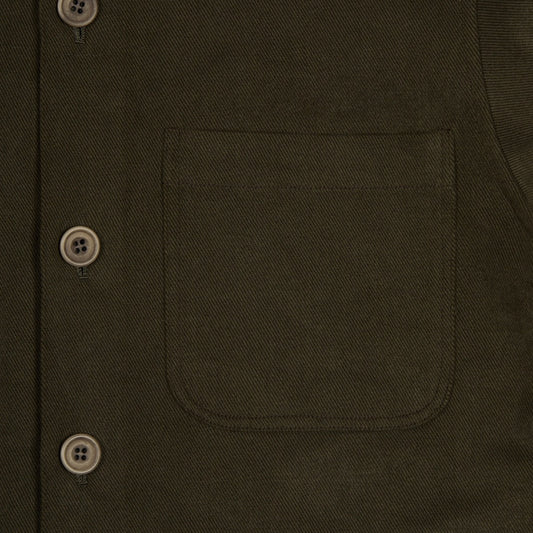 Cotton Twill Chore Jacket in Dark Green