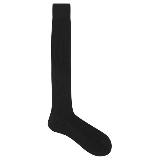 Plain Cotton Long Socks in Black