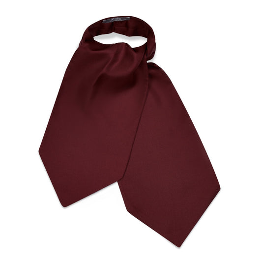 Plain Silk Cravat in Burgundy