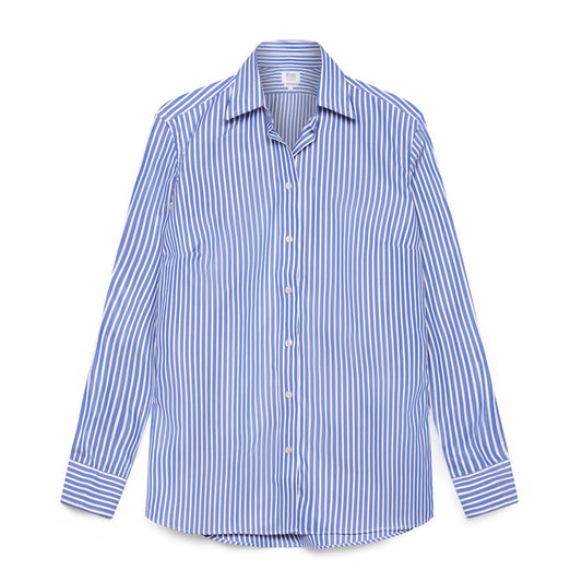 Buddette Exclusive Budd Stripe Double Cuff Shirt in Edwardian Blue