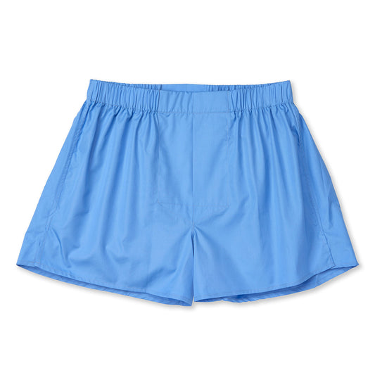 Plain Cotton Chairman Boxer Shorts in Saxe Blue