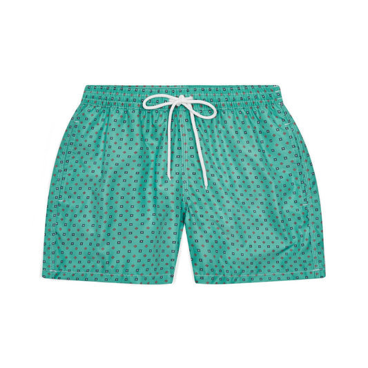 Swim Shorts in Mint Small Floral Motif Print