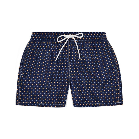 Swim Shorts in Navy Small Floral Motif Print