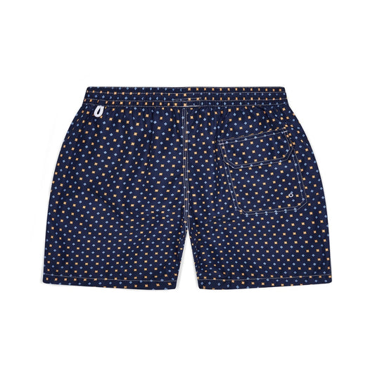 Swim Shorts in Navy Small Floral Motif Print