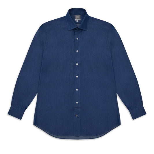 Tailored fit denim shirt deep blue