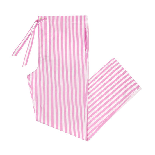 Tailored Fit Striped Batiste Pyjamas in Pink and Royal bottoms