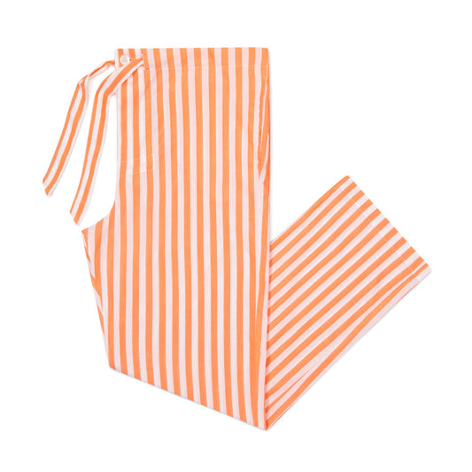 Tailored Fit Striped Batiste Pyjamas in Orange and Aqua