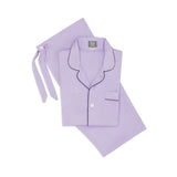 Tailored fit cotton poplin pyjamas in lilac