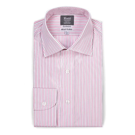 Exclusive Budd Stripe Tailored Fit Shirt in Pink