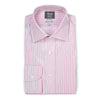 Tailored fit exclusive Budd stripe shirt in pale pink