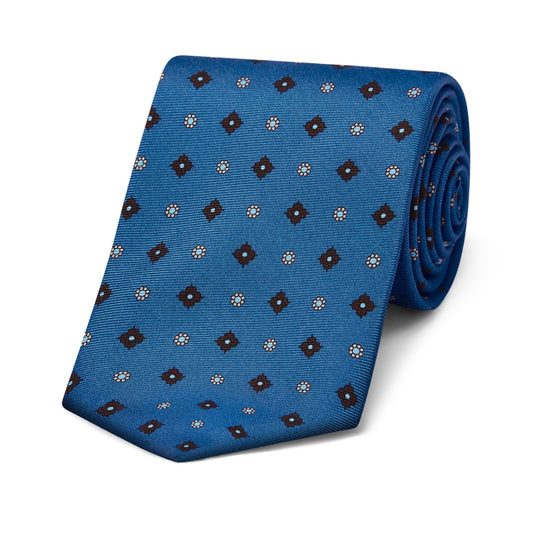 Dainty Diamond Silk Tie in Sky Blue