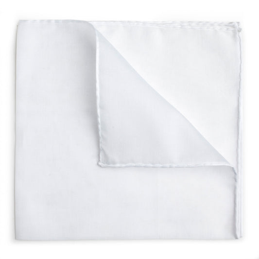 Plain Batiste Cotton Handkerchief in White