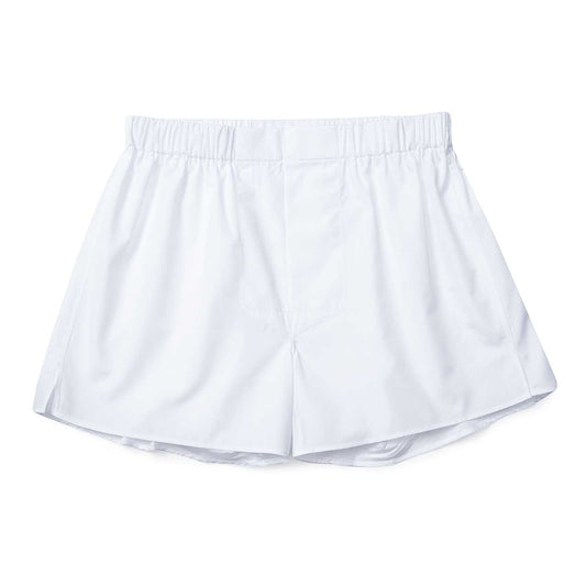 Plain Cotton Chairman Boxer Shorts in White