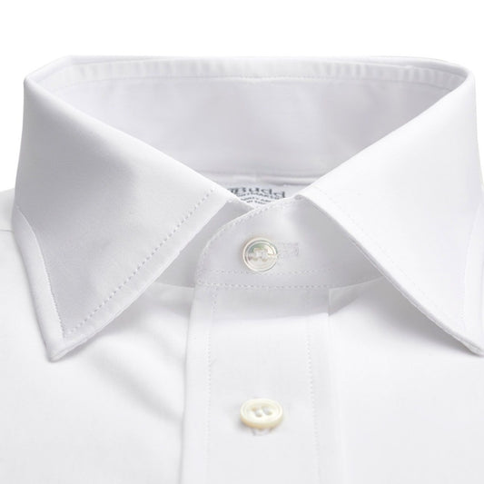 Plain Sea Island Shirt in White Collar