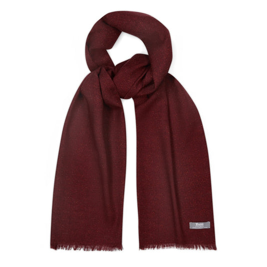Wool and Silk Donegal Scarf in Red