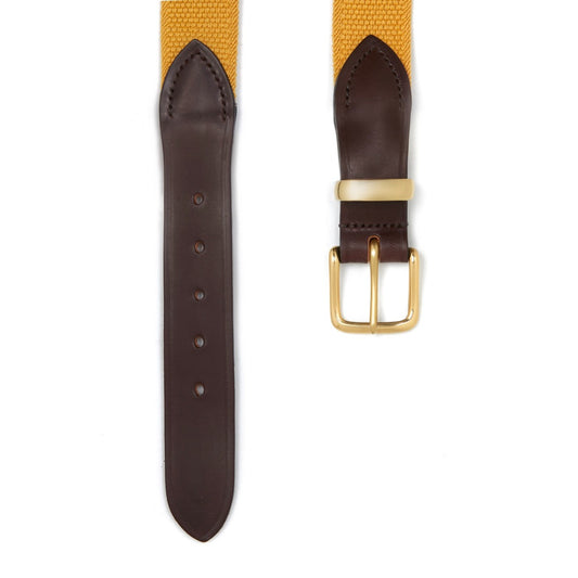 Bridle Leather Webbing Belt in Tan belt detail